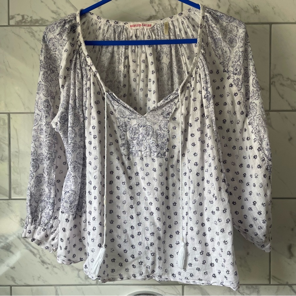 🦋 Rebecca Taylor Tassel Blouse